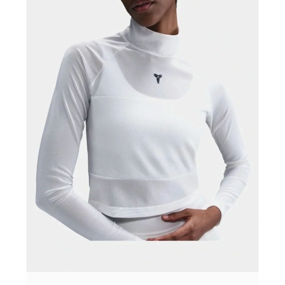 NEW Nike Kobe Bryant Mamba Crop Long Sleeve Top Sail White IB0014-133 Womens S